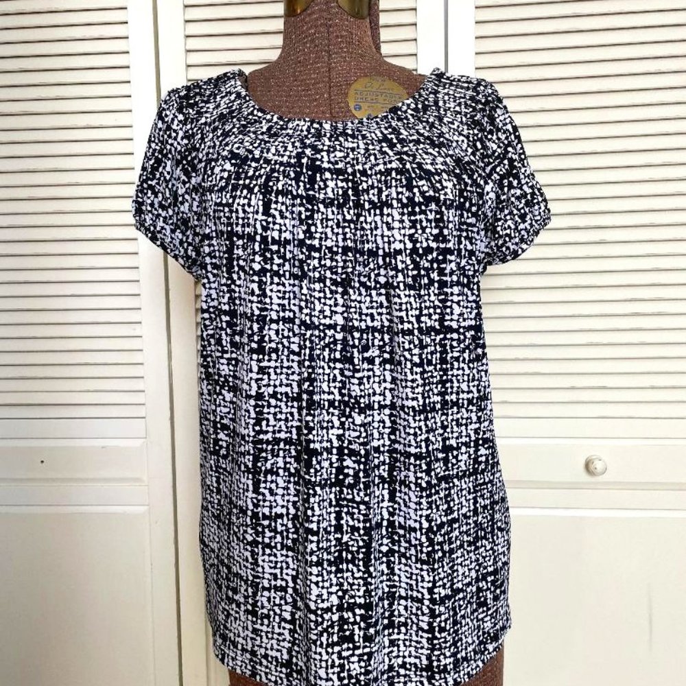 Style & Co Pleated Neckline Blouse Women's L